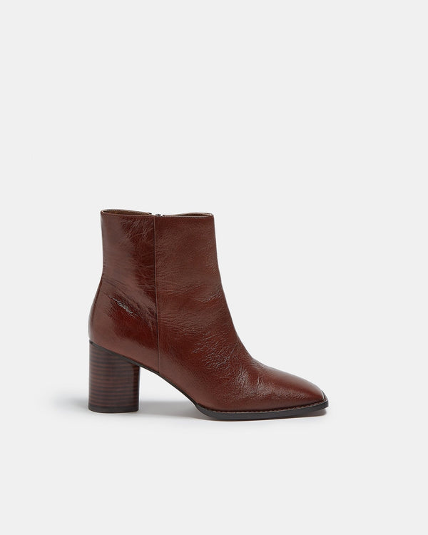 Women Shoes | Brown Bovine Leather Ankle Boots by Spanish designer Adolfo Dominguez