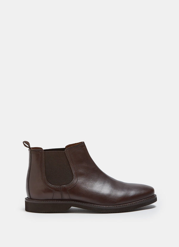 Men Shoes | Brown Chelsea Ankle Boot With Rubber Sole by Spanish designer Adolfo Dominguez