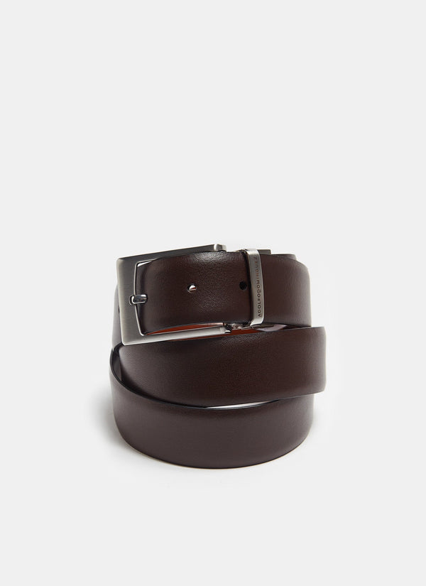 Men Belt | Brown Classic Reversible Leather Belt by Spanish designer Adolfo Dominguez
