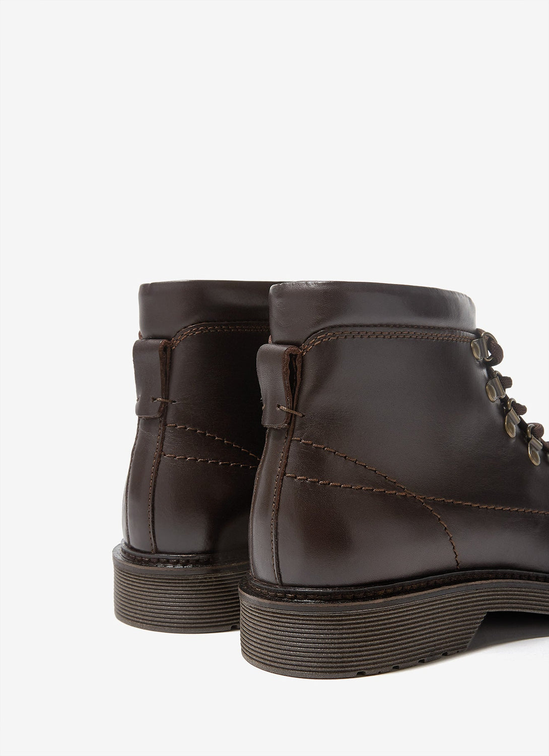 Men Shoes | Brown Leather Military Ankle Boots by Spanish designer Adolfo Dominguez