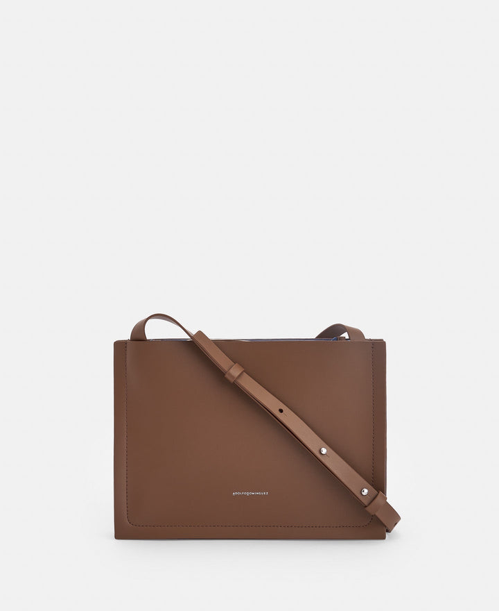 Women Leather Bag | Brown Responsible Leather Shoulder Strap by Spanish designer Adolfo Dominguez