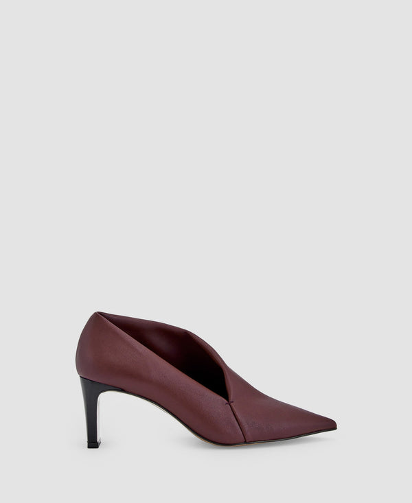 Women Shoes | Burgundy Asymmetrical Pump by Spanish designer Adolfo Dominguez