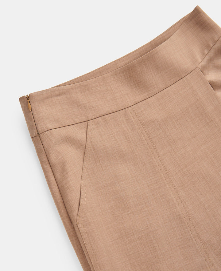 Women Skirt | Camel Asymmetrical Skirt With Pocket by Spanish designer Adolfo Dominguez