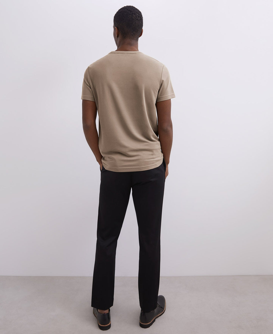 Men T-Shirt (Short Sleeve) | Camel Modal Crew Neck T-Shirt by Spanish designer Adolfo Dominguez