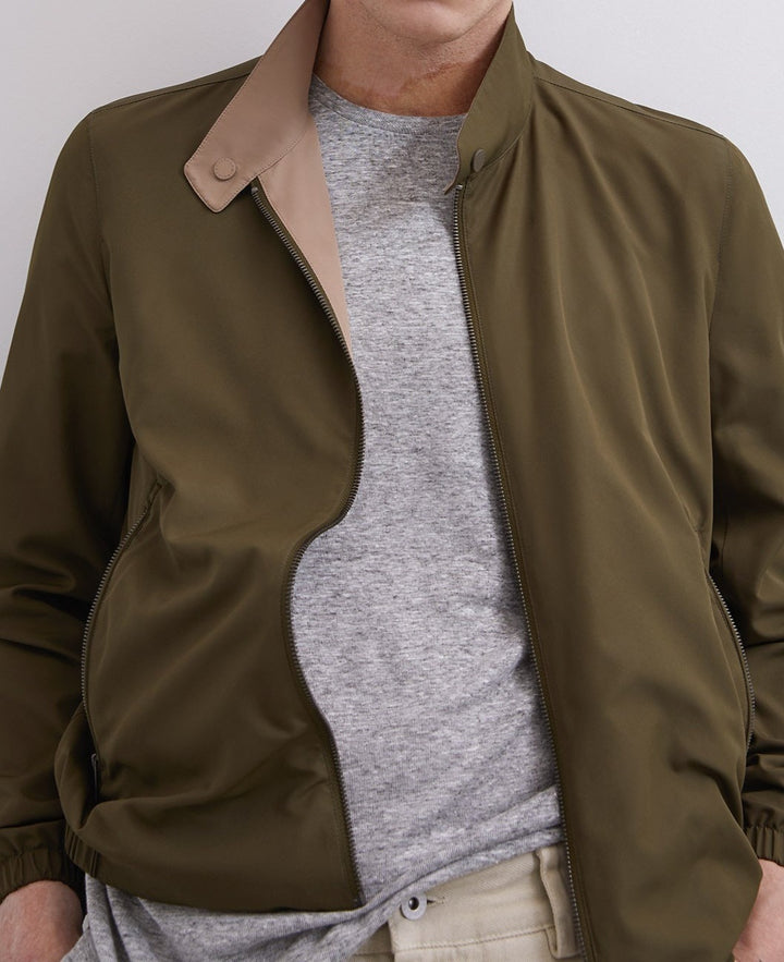 Men Jacket | Camel Reversible Jacket With Mandarin Collar by Spanish designer Adolfo Dominguez