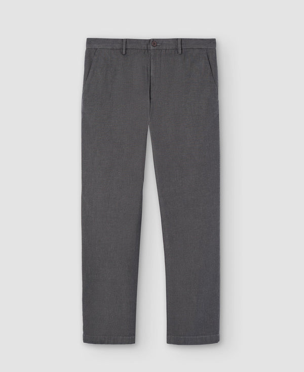 Men Trousers | Charcoal Grey Stretch Cotton Chino Trousers by Spanish designer Adolfo Dominguez