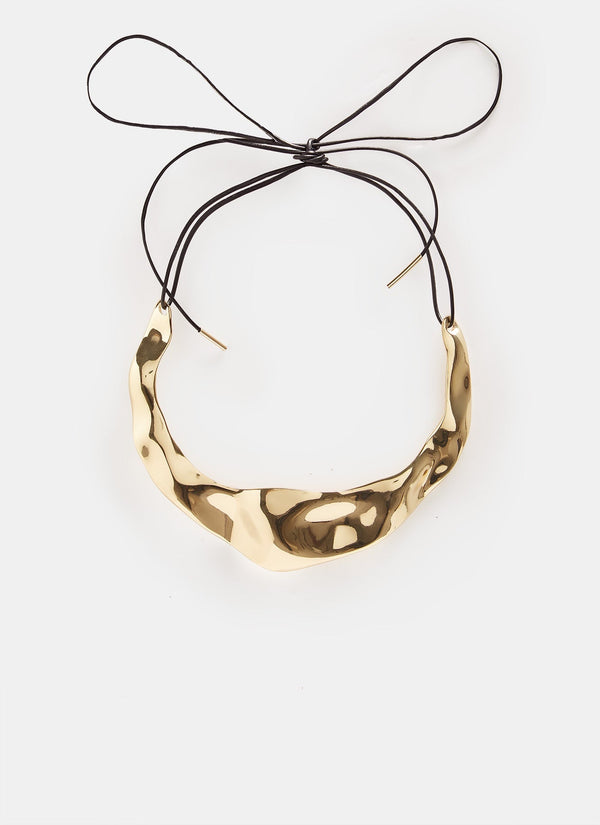 Women Necklace | Cord Neckalce With Organic Metal Pen by Spanish designer Adolfo Dominguez