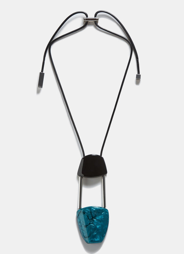 Women Necklace | Cord Necklace With Double Pendant by Spanish designer Adolfo Dominguez