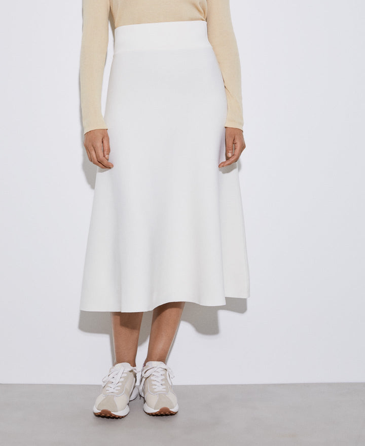 Women Skirt | Ecru Double-Fronted Slim-Fit Garment by Spanish designer Adolfo Dominguez