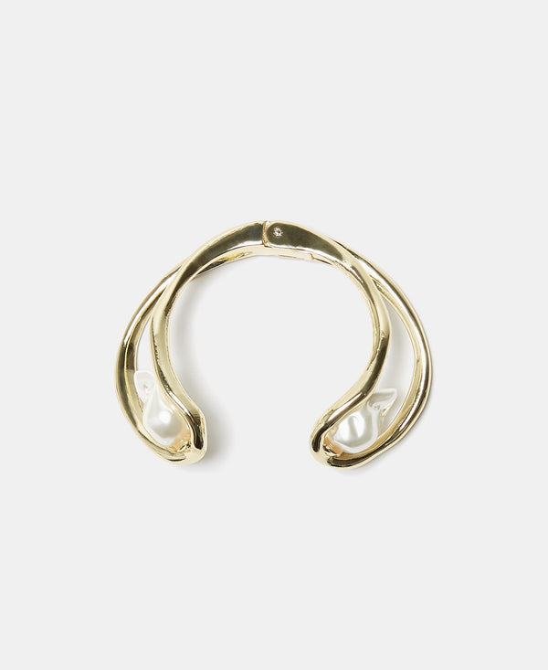 Women Bracelet | Gold Circular Shape Bracelet With Resin Pearl by Spanish designer Adolfo Dominguez