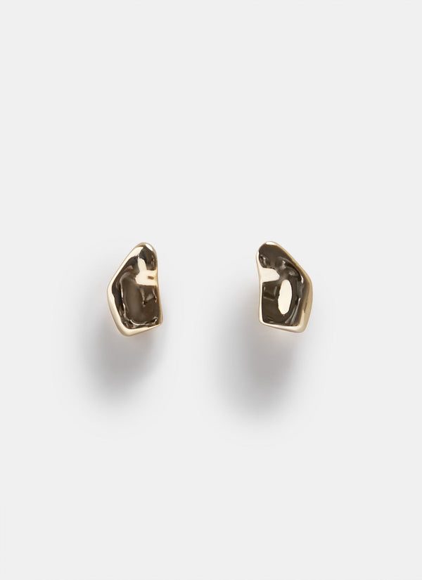 Women Earrings | Gold Irregular Gold-Plated Earrings by Spanish designer Adolfo Dominguez