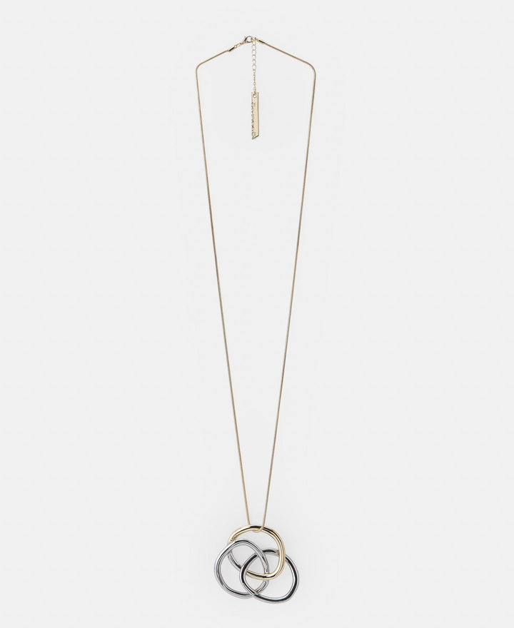 Women Necklace | Gold/Silver Zinc Triple Hoop Necklace by Spanish designer Adolfo Dominguez