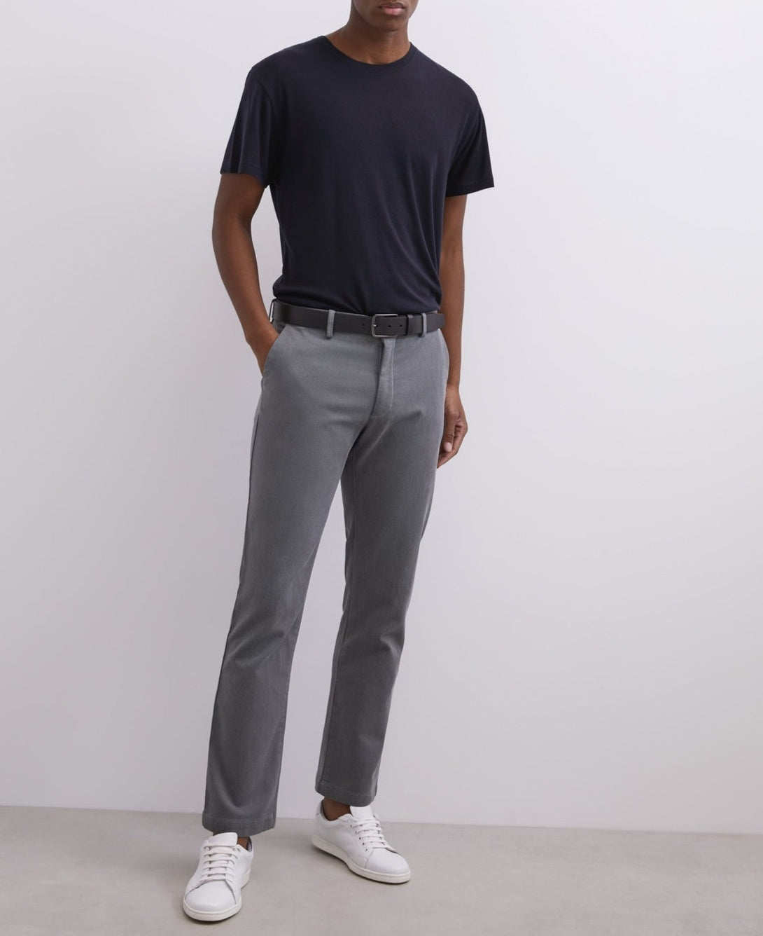 Men Trousers | Grey Ankle Length Cotton Pants by Spanish designer Adolfo Dominguez