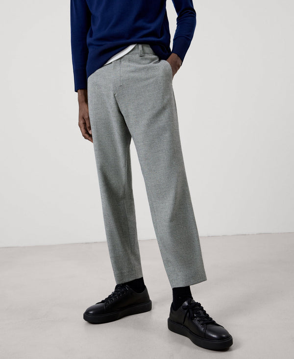 Men Trousers | Grey Ankle-Length Tailored Trousers by Spanish designer Adolfo Dominguez