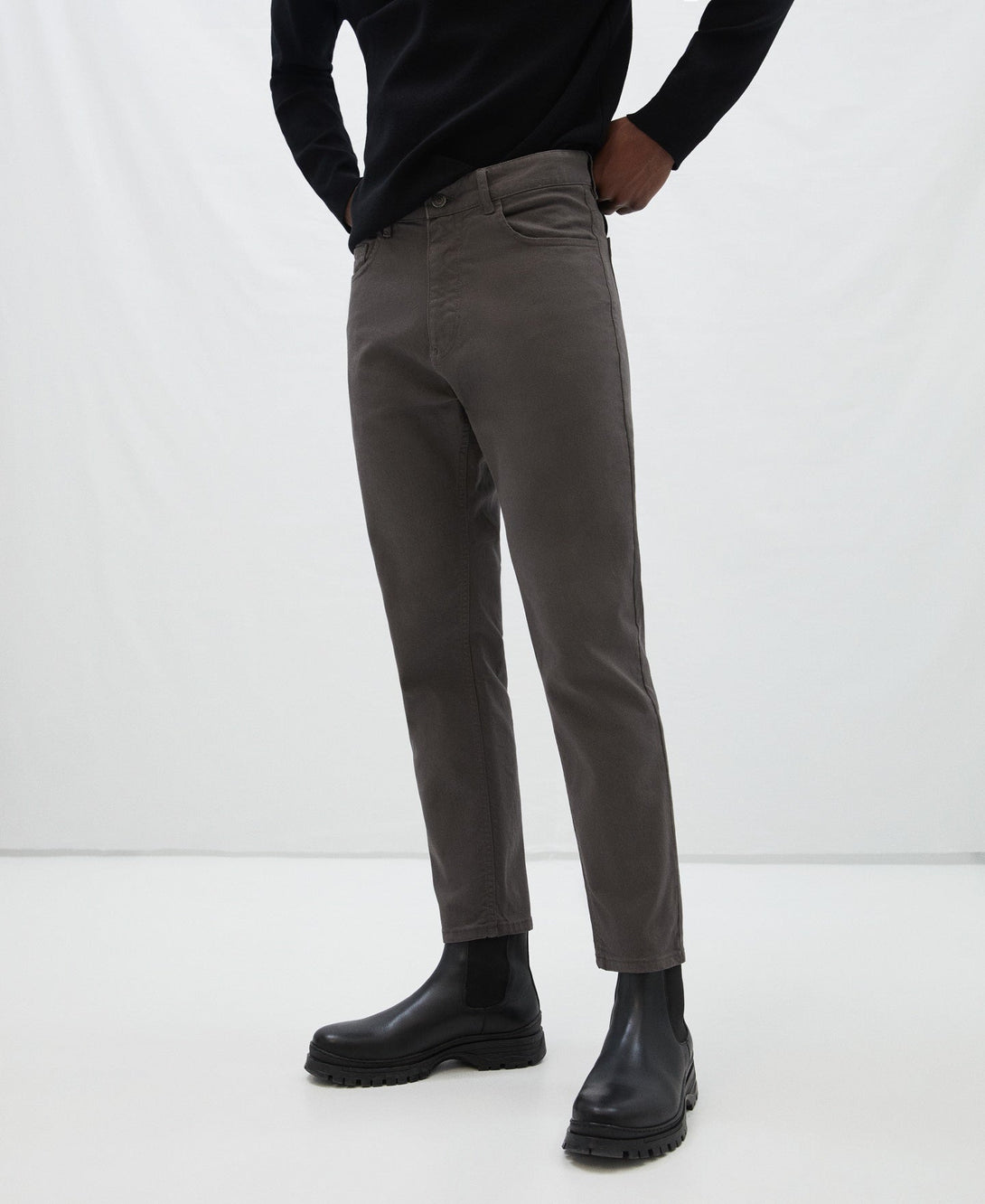 Men Jeans | Grey Five-Pocket Jeans by Spanish designer Adolfo Dominguez