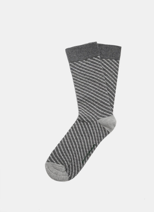 Men Socks | Grey Low Cut Socks With Bicolour Check by Spanish designer Adolfo Dominguez