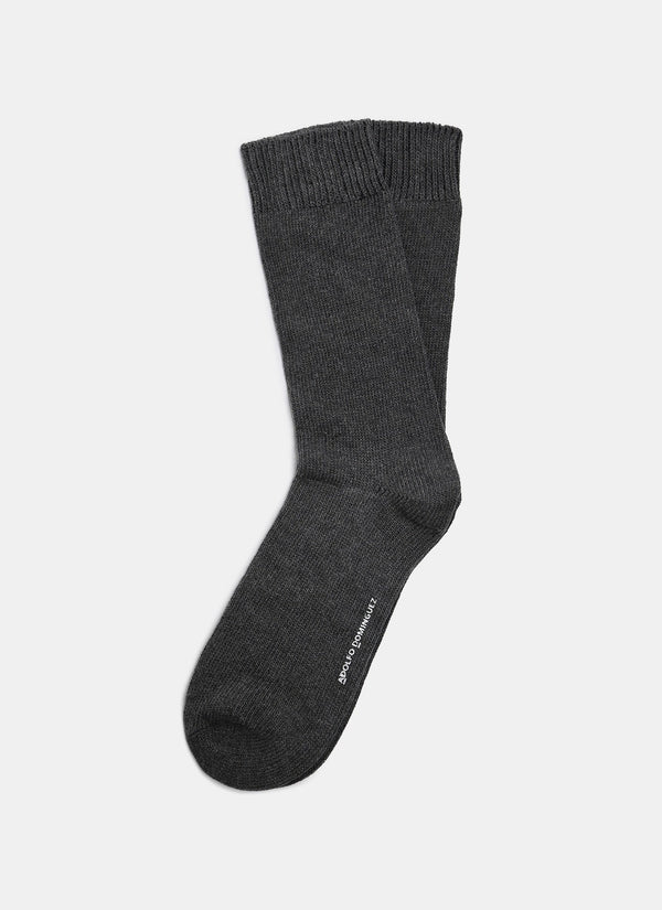 Men Socks | Grey Melange Plain Stretch Cotton Socks by Spanish designer Adolfo Dominguez