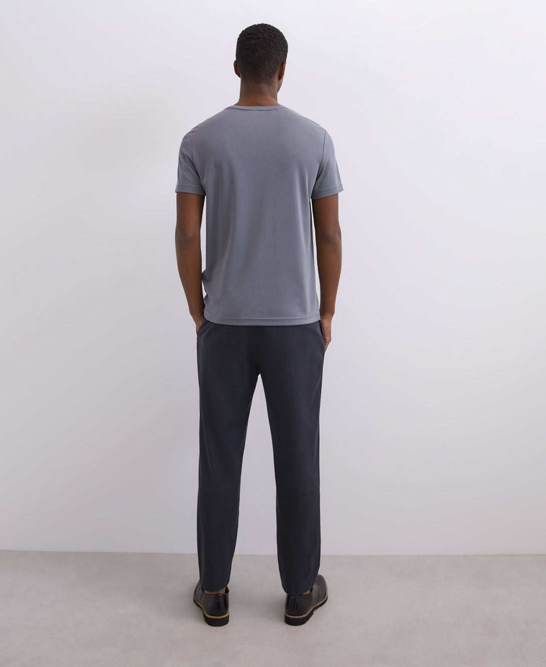 Men T-Shirt (Short Sleeve) | Grey Modal Crew Neck T-Shirt by Spanish designer Adolfo Dominguez