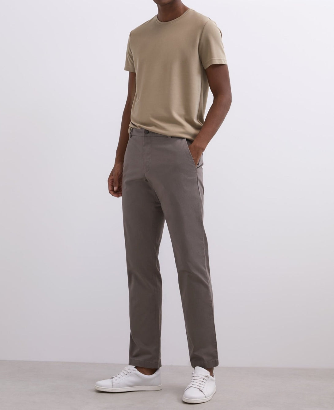 Men Trousers | Grey Organic Cotton Chino Trousers by Spanish designer Adolfo Dominguez