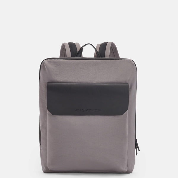 Men Bags | Grey Recycled Polyester Backpack by Spanish designer Adolfo Dominguez