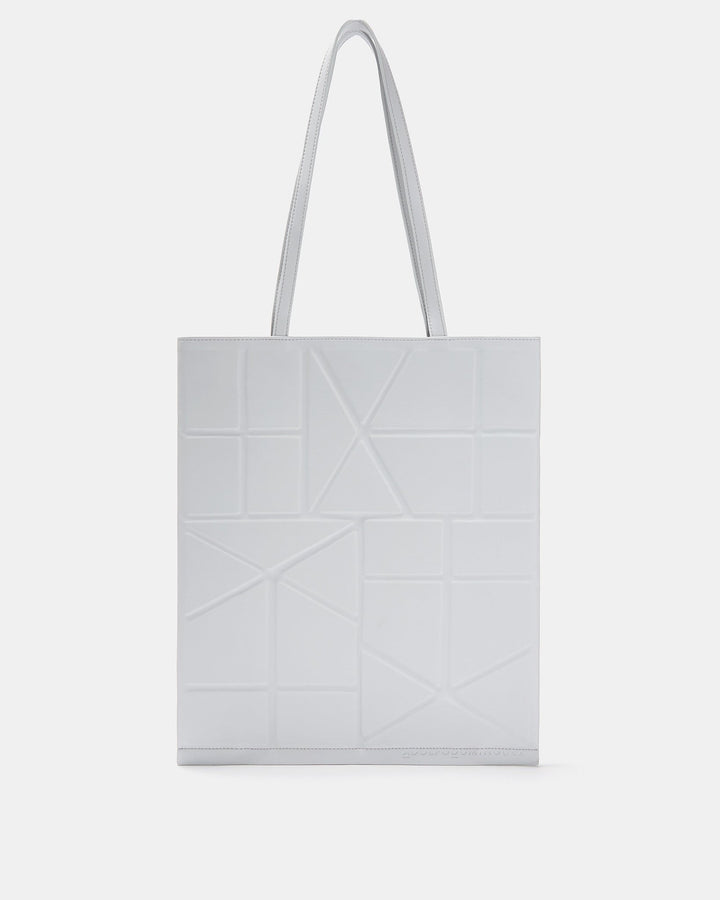 Women Bags | Grey Tote Bag With Geometric Lines by Spanish designer Adolfo Dominguez