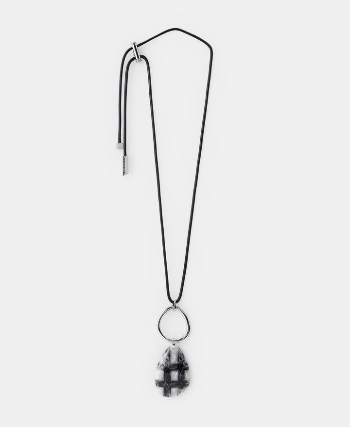 Women Necklace | Grey Translucent Resin Necklace by Spanish designer Adolfo Dominguez
