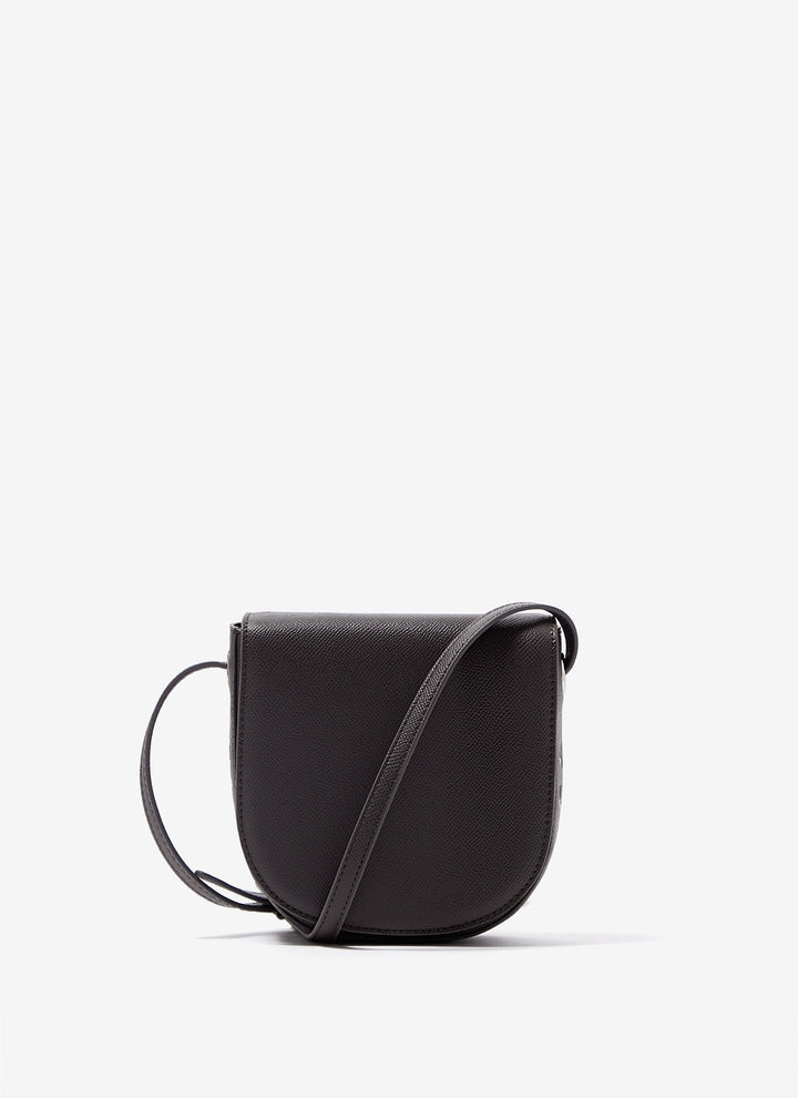 Women Bags | Grey Vegan Saffiano Mini Flap Bag by Spanish designer Adolfo Dominguez