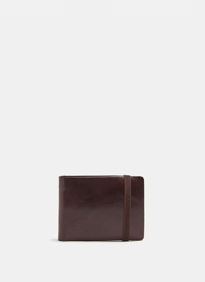 Men Wallet | Leather Wallet With Elastic Closure by Spanish designer Adolfo Dominguez
