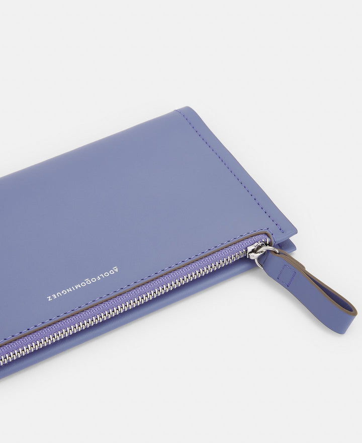 Women Wallet | Lilac Vachetta Leather Large Clip Wallet by Spanish designer Adolfo Dominguez