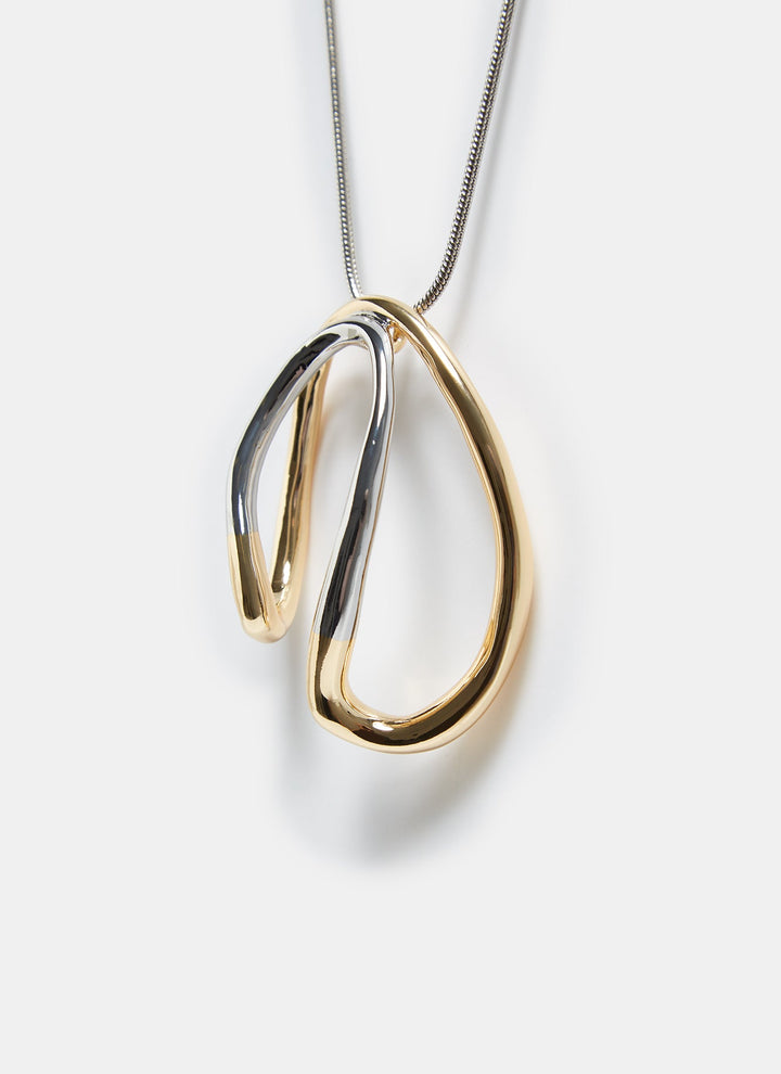 Women Necklace | Long Necklace With Two-Toned Pendant by Spanish designer Adolfo Dominguez