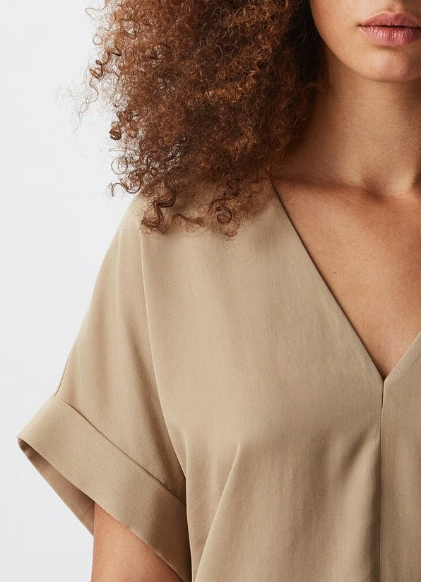 Women Short Sleeved Shirt | Lyocell Short Sleeve Shirt by Spanish designer Adolfo Dominguez