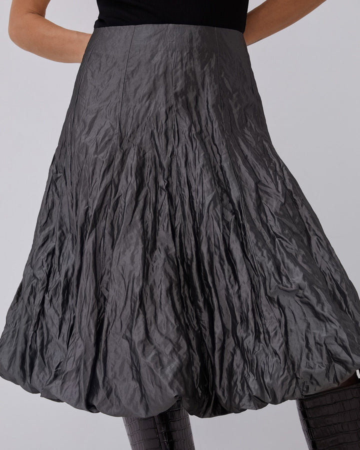 Women Skirt | Metal Midi Metal Fibber Skirt by Spanish designer Adolfo Dominguez