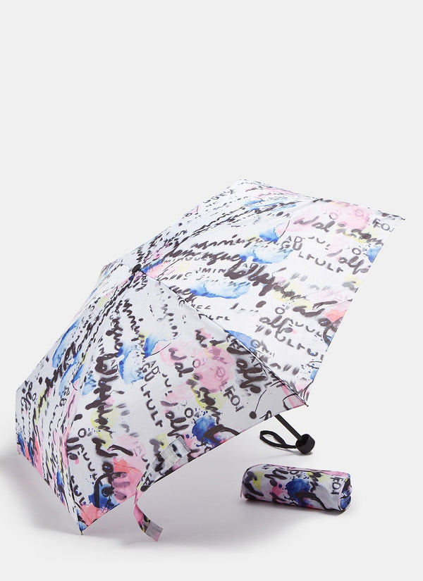 Women Umbrella | Multicolor Mini Umbrella With Graffiti Print by Spanish designer Adolfo Dominguez