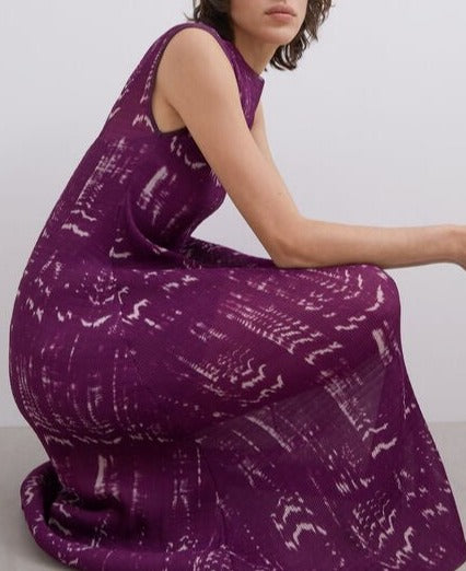 Women Dress | Multicolor Printed Sleeveless Midi Dress by Spanish designer Adolfo Dominguez