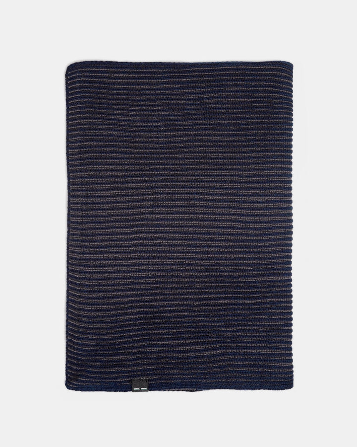 Men Scarf | Navy Blue Bicolor Cotton Scarf by Spanish designer Adolfo Dominguez