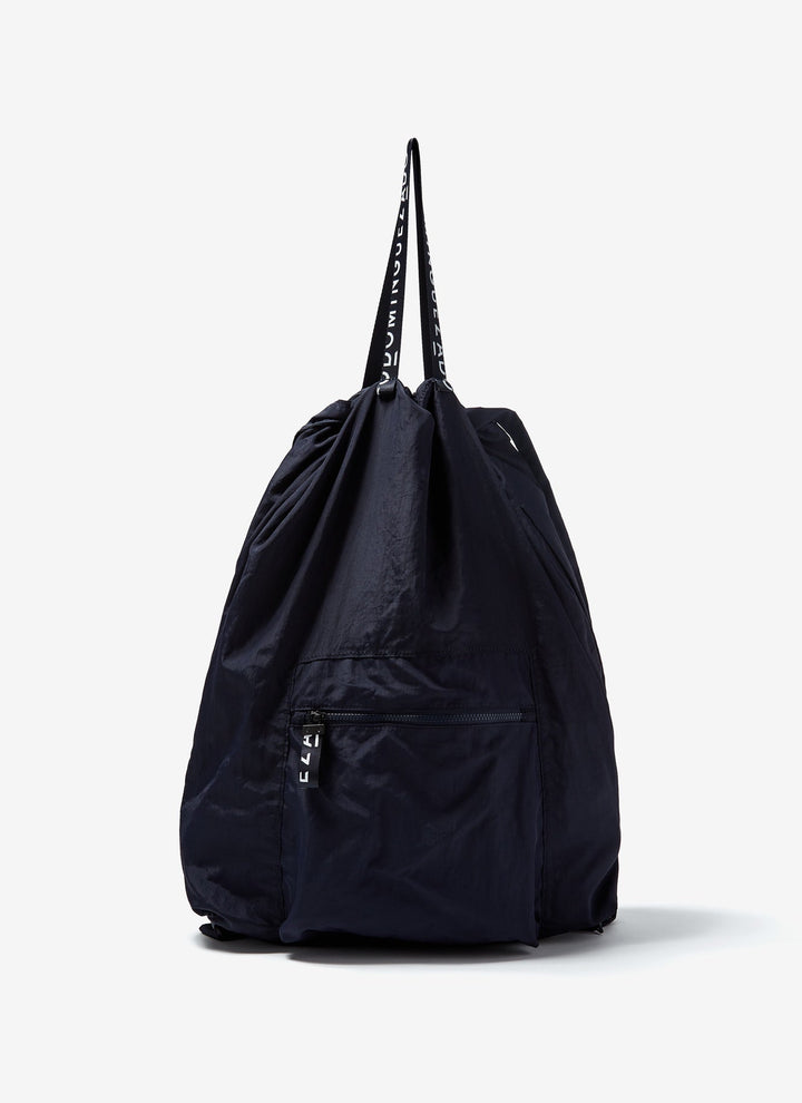 Men Bags | Navy Blue Nylon Backpack With Logoed Handles by Spanish designer Adolfo Dominguez