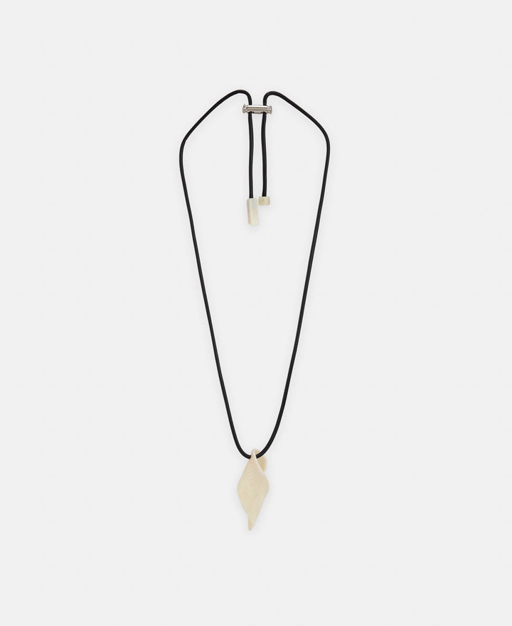 Women Necklace | Off White Resin Twist Pendant by Spanish designer Adolfo Dominguez