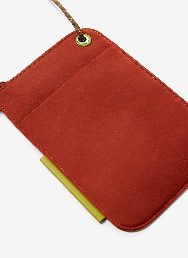 Women Wallet | Orange Nylon Clutch Bag by Spanish designer Adolfo Dominguez