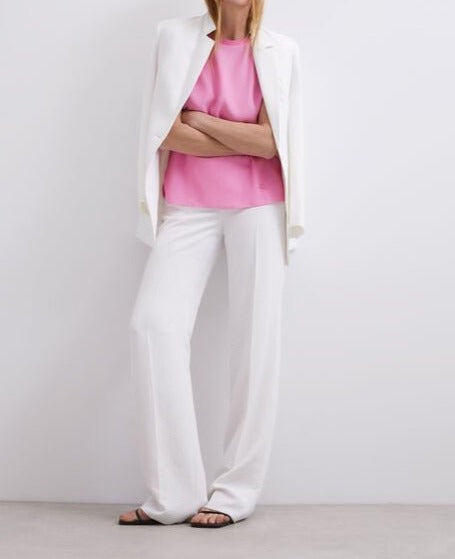 Women T-Shirt (Short Sleeve) | Pink T-Shirt Pink Cotton Lyocell And Viscose by Spanish designer Adolfo Dominguez
