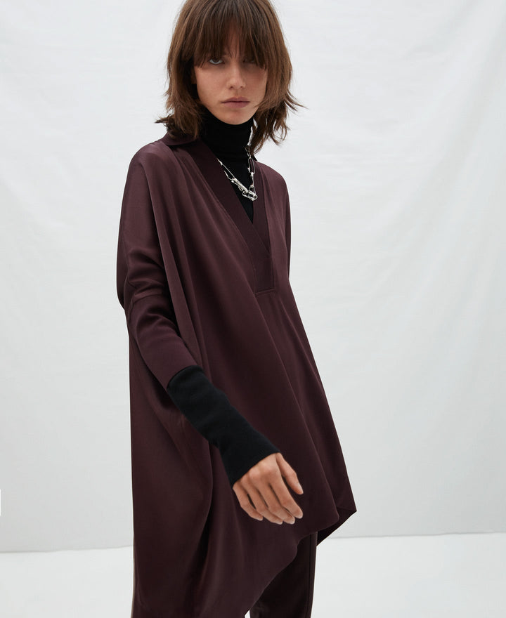 Women Shirt | Purple Oversized Viscose Blouse by Spanish designer Adolfo Dominguez