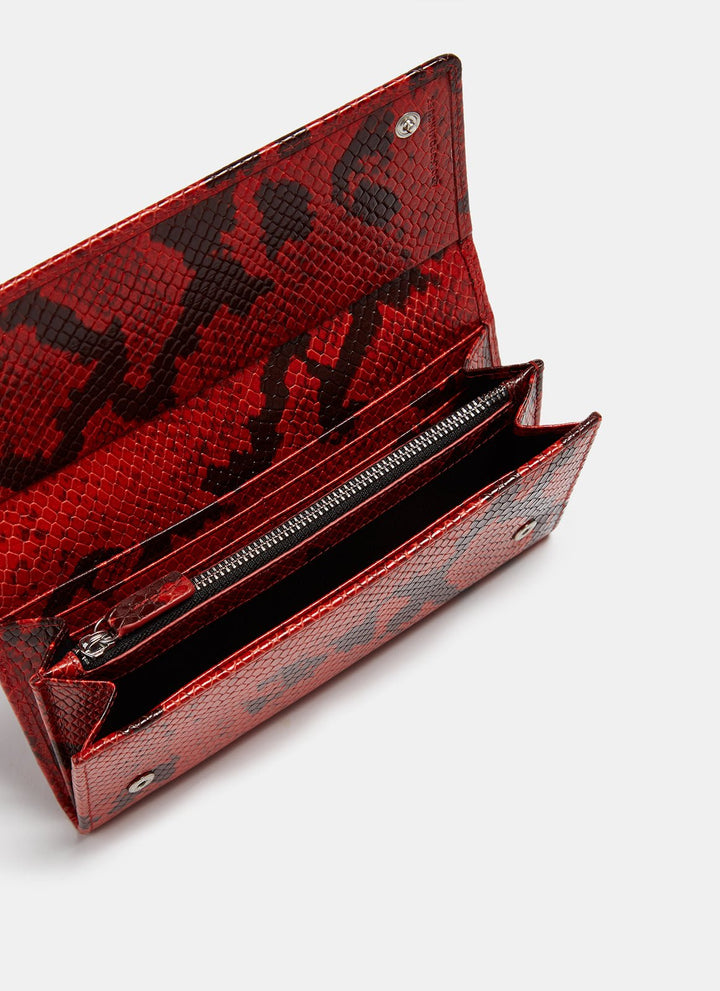 Women Wallet | Red Snake Embossed Leather Wallet by Spanish designer Adolfo Dominguez