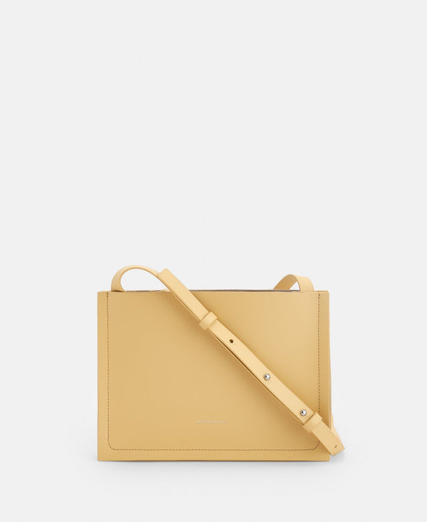 Women Leather Bag | Responsible Vachetta Shoulder Strap In Yellow by Spanish designer Adolfo Dominguez
