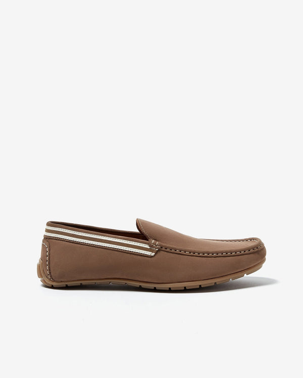 Men Shoes | Sand Nubuck Leather Moccasin With Rubber Sole by Spanish designer Adolfo Dominguez