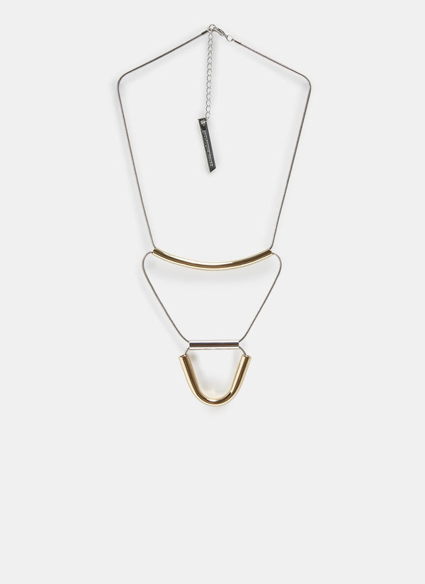Women Necklace | Short Three Tier Tubular Abstract Neck by Spanish designer Adolfo Dominguez