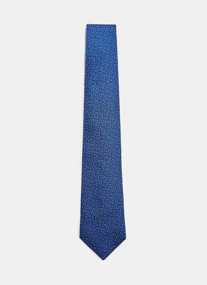 Men Tie | Silk Tie With Mini Dot Print by Spanish designer Adolfo Dominguez