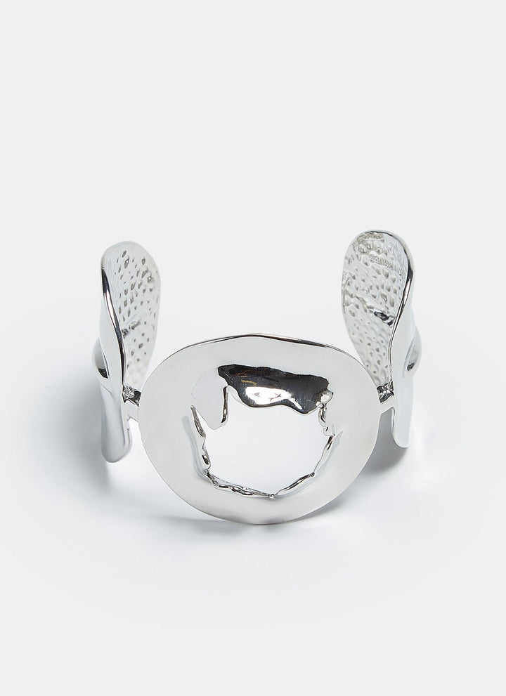 Women Bracelet | Silver Open Bracelet With Craters by Spanish designer Adolfo Dominguez