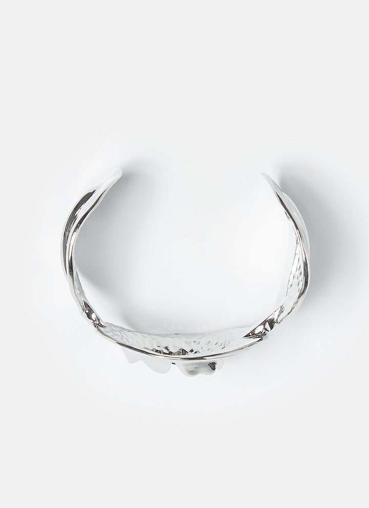 Women Bracelet | Silver Open Bracelet With Craters by Spanish designer Adolfo Dominguez