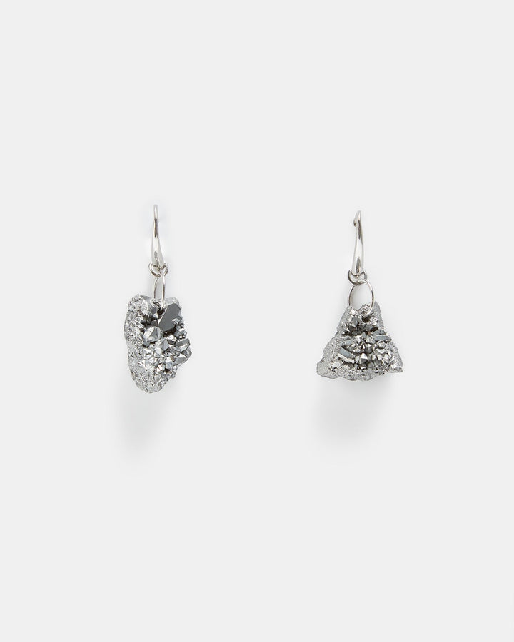 Women Earrings | Silver Short Earrings With Natural Stone by Spanish designer Adolfo Dominguez