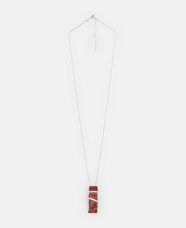 Women Necklace | Silver Wood And Metal Pendant by Spanish designer Adolfo Dominguez