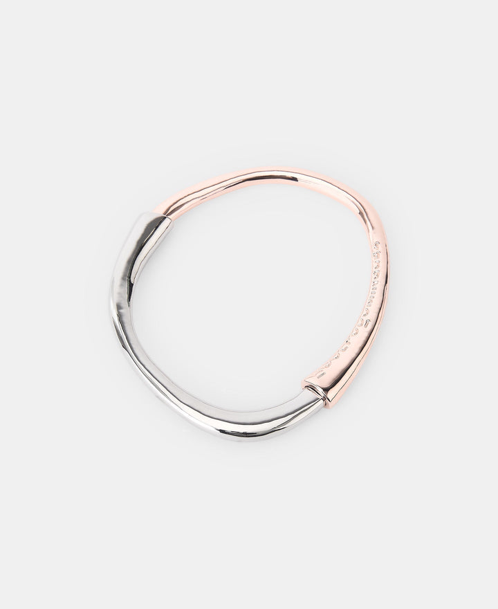 Women Bracelet | Silver/Gold Glossy Double Ring Bracelet by Spanish designer Adolfo Dominguez